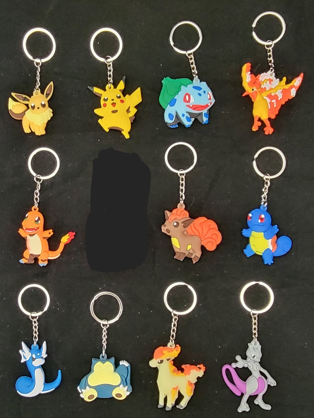 11 Pokemon Character Keychain Set Bag Purse Chatms Pikachu Eevee Charms